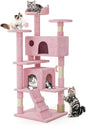 MoNiBloom 54 Inch Cat Tree Tower for Indoor Cats Large Adults, Pink Cat Tower with Scratching Post, Multi-Level Furniture Activity Center with Cat Condo Pet Play House, Soft Pink