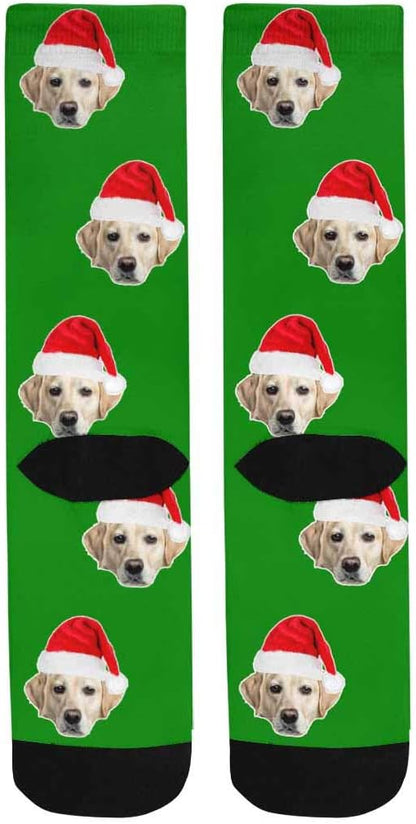 Custom Face Socks, Personalized Dog Lover Pet Photo Picture on Socks Unisex Athletic Crew Socks for Men Women
