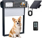 Automatic Pet Door Solar Powered with Timer, Light Sensor, Motion Sensor, LCD Display & Remote Control, Weatherproof Door for Dogs, Cats, Chicken & Rabbits