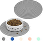 Ptlom Pet Food Mat for Dog and Cat Placemat 2 Pcs, Mat for Prevent Food and Water Overflow, Suitable for Medium and Small Pet, Silicone, 9.5"* 9.5"
