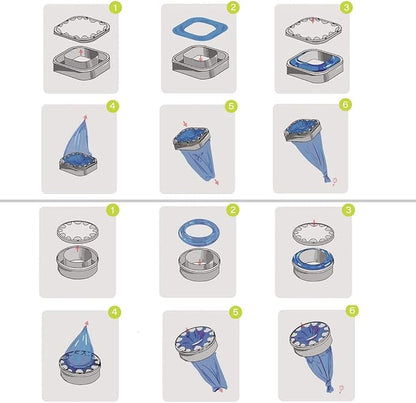 9 pcs Universal Cat Litter Refills Bag Litter Refills Compatible with Your Litter Refill Cartridge for Litter Genie +（Disposable Cap Included）