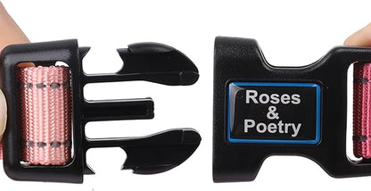 Roses&Poetry Medium Dog Collar, Pink Gradient, Reflective, Adjustable, Durable Polyester, Suitable for Medium Dogs