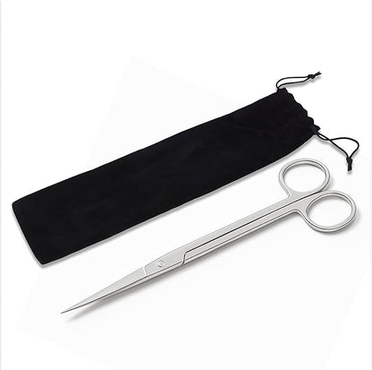 Mandala Crafts 12 Inches Silver Stainless Steel Straight Aquarium Scissors for Trimming Aquatic Plants – Long Aquascape Scissors for Fish Tanks, Hospital Tanks, Goldfish Bowls, and Terrariums