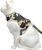 Cat Harness and Leash Set for Walking Escape Proof, Adjustable Cat Vest Harness, Padded Stylish Cat Walking Jackets, Camo Green, Small