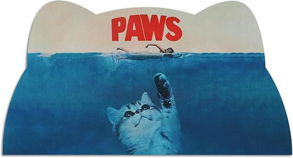 Cat Food Mat - Pet Feeding Mat for Floor, Non-Slip, Waterproof, Super Absorbent, Easy to Clean, Blue, Cat, Dog 15.9''x23.8''