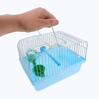 Portable Bird Cage for Travel with Perch Food Box and Water Dispenser Small Bird Carrier for Parrots Lovebirds 9.3X6.6X9.3 Inches