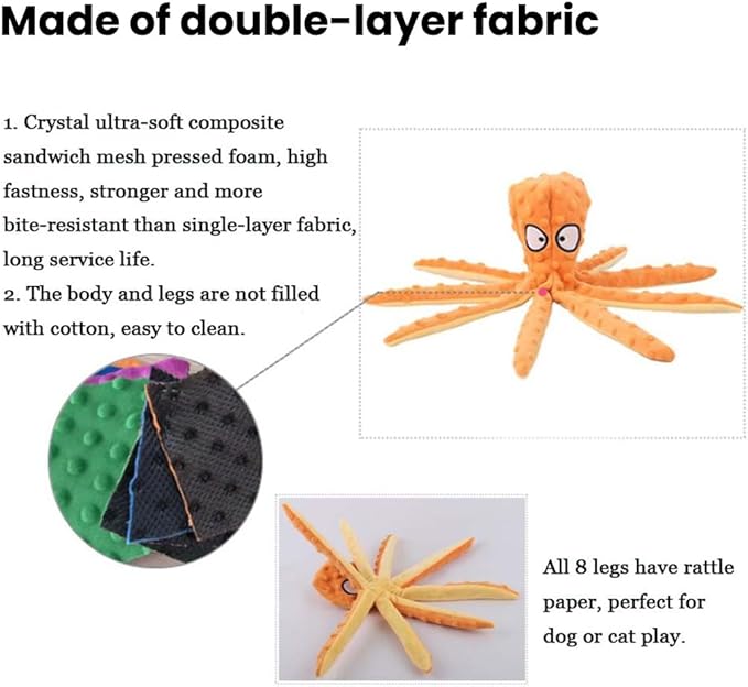 2025 New Upgrade Interactive Chew Pet Toy No Stuffing Bite-Resistant Squeaky Perfect for Puppies, Small and Medium Dogs (2pcs E)