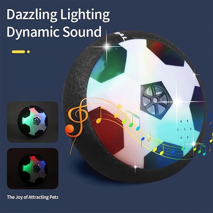 Ivieicip Active Gliding Disc - 2023 New Light up Indoor Soccer Ball Games Rolling for Dogs, Interactive Automatic Self Moving Dog Toys, Flying Saucer Aggressive Chewers (Sound)