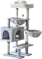 KIYUMI Cat Tree Cat Tower Condo with Sisal Scratching Post for Indoor Cats Cat Tree Cat Furniture with Hammock Perch and Kitten Ball Toys, Multi-Level Pet Activity Center Grey
