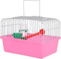 BESPORTBLE Spacious Bird Carrier Travel Cage Lightweight Portable Bird Cage with Perch Food Box Water Feeder for Parrots and Lovebirds Abs Iron Design for Travel Storage Color