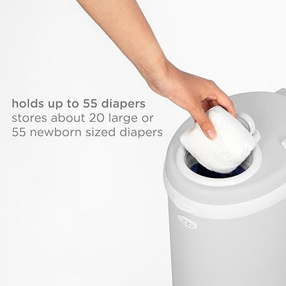 Ubbi Stainless Steel Diaper Pail, Odor Locking, No Special Bag Required, Award-Winning, Registry Must-Have, Gray