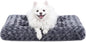 KSIIA Washable Dog Bed Deluxe Plush Dog Crate Beds Comfy Kennel Pad Anti-Slip Pet Sleeping Mat for Large, Jumbo, Medium, Small Dogs Breeds, 23" x 18", Dark Grey