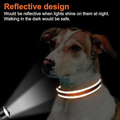 Joytale Reflective Dog Collar,Soft Neoprene Padded Breathable Nylon Pet Collar Adjustable for Extra Large Dogs,Orange,XL