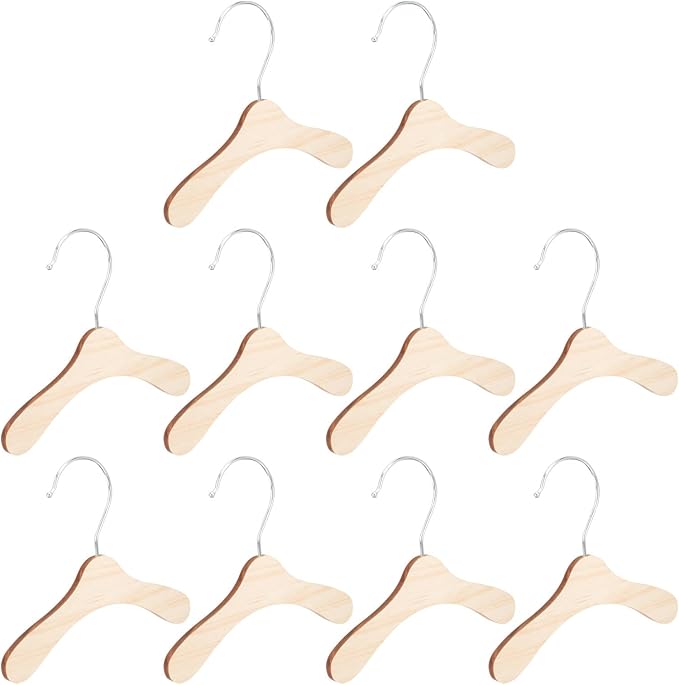 Wooden Dog Clothes Hangers 8.66 Inch Small Pet Apparel Hangers Wear-Resistant Household Dog and Cat Clothes Storage Accessory