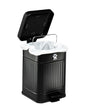 Dog Poop Trash Can Outside - Outdoor Dog Waste Trash Can with Lid - Odor Proof Waste Station Container for Backyard - 5L/1.3Gal (Black)