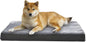 Amazon Basics Dog Bed with Cooling Gel Memory Foam, Machine Washable Removable Cover, Anti-Slip Bottom, Pressure-Relief Support for Dogs up to 90lbs, Extra Large (41" x 29"), Grey
