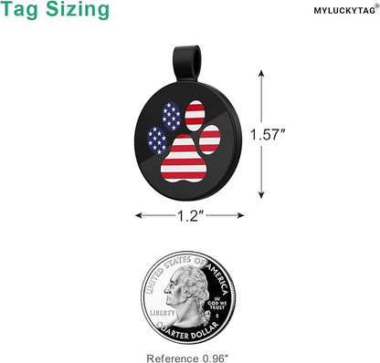 MYLUCKYTAG QR Code Pet ID | Personalized Dog & Cat Collar Tag | Online Profile with Instant Scanned Location Alert Email