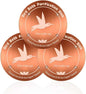 3PCS Pure Copper Bird Bath Purification Disk - 4" Diameter, 0.6mm Thick, Reinforced with Four-Point Support, Universal Fit for Outdoor Birdbath & Bowl