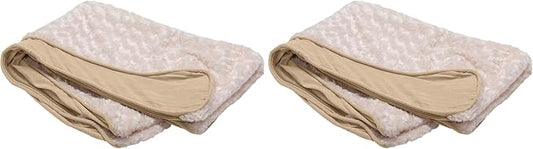 Furhaven Replacement Dog Bed Cover Ultra Plush Faux Fur & Suede Contour Luxe Lounger, Machine Washable - Cream, Medium (Pack of 2)