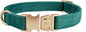 Soft Cotton Dog Collar with Metal Buckle Adjustable Heavy Duty Comfy Corduroy Collars for Small Medium Large Dogs,Dark Green,Medium