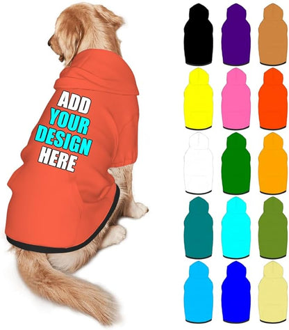 Customized Dog Hoodie with Name Logo Personalized Text Soft & Warm for Puppy Sweatshirt Hooded for Small Medium Large Dogs Girl/Boy Cats/Kitten, Tomato, XL