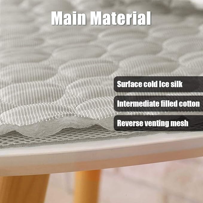 Washable Dog Cooling Mat Ice Silk Pet Self Cooling Pad Blanket for Indoor & Outdoor Car Seats (Grey, 28x22 in)