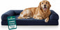 Furhaven Orthopedic Dog Bed for Large Dogs w/ Removable Bolsters & Washable Cover, For Dogs Up to 95 lbs - Quilted Sofa - Navy (Blue), Jumbo/XL