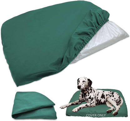 Dog Bed Cover Waterproof Replacement Machine Washable Covers for 20x15 Inch Dog Bed Heavy Duty Scratch Resistant Mattress Protector Pet Bed Cover Only Dark Green