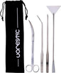 VORESTIC 4Pcs Aquascaping Tools, Stainless Steel Aquarium Tweezers, Scissors and Spatula - Aquascape Tools Set for Trimming, Maintenance