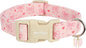 Pink Bow Dog Collar, Adjustable Cotton Dog Collar for Small Medium Large Dogs, Cute Puppy Collars for Girl Female Dogs, Ideal for Gifts,Pet Accessory,M