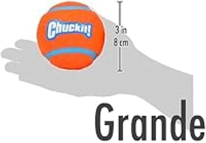 Chuckit! Dog Tennis Ball Dog Toy, Large (3 Inch Diameter) for dogs 60-100 lbs, Pack of 2