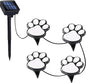 Paw Print Solar Lights - Outdoor Garden Decoration Waterproof, Cat Dog Animal Set (4), Pet Cemetery, Grave Memorial, Gifts for Pet Lovers (Cool White)