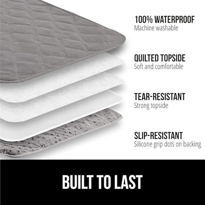GORILLA GRIP Waterproof Bed Cover for Dogs, 102x82, Gripped Slip Resistant Backing, Leak Proof Washable Dog Blanket Covers Sofa, Couch, Sectional, Crate, Car, RV Seats, Pet Puppy Essentials, Charcoal