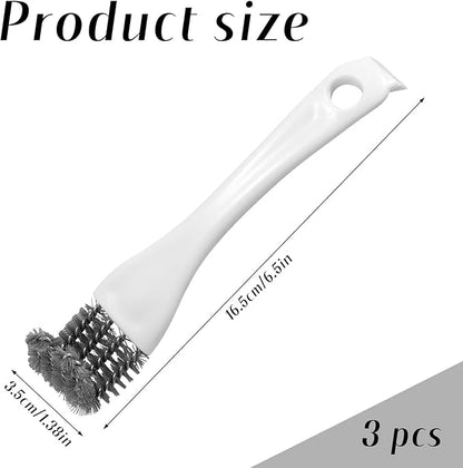 3pcs Bird Cage Brush Cleaner, Stainless Steel Bird Cleaning Brush Durable Droppings Removal Tool for Pet Parrot Fowl Cage Remover Cleaning Accessory