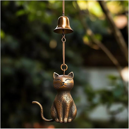 Cat Wind Chime 2025 New Unique Cat Garden Decor Outdoor Cat Statue Themed Gifts Wind Chimes for Cat Lovers Women Hanging Memorial Ornaments Windchimes Bell Outside Yard Home Porch Decorations (B1)