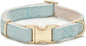Soft Cotton Hemp Dog Collar with Metal Buckle Adjustable Twilled Dog Collars for Small Medium Large Dogs(Blue,Medium)