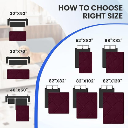 Waterproof Dog Bed Cover, Non-Slip Dog Blanket for Couch, Couch Covers for Dogs Washable, Pet Blanket for Furniture, Pet Bed Mat for Sofa, Car, Pet Supplies Christmas (82x82 Inch, Burgundy)