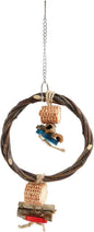 Bird Swing, Wood, Corn Cob, Non, Edible Coloring, Beak Sharpening, Anxiety Relief, Parrot Chew Toy for Boredom and Climbing (11.5x26.5x3.5cm/4.5x10.4x1.4in)
