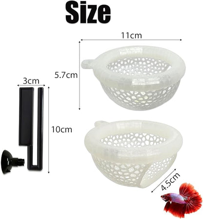 Fish Tank Floating Betta Hide，Betta or Shrimp Burrows and Hammock, Fish and Shrimp Feeder，Multifunctional Aquarium Accessories，Anchorable Location (Translucent)