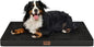 Orthopedic Dog Crate Bed for Extra Large Dogs, XXL Waterproof Comfort Pet Bed with Egg Crate Foam 47x29 Inch, Removable Oxford Cover, Black