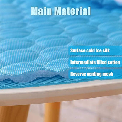 Washable Dog Cooling Mat Ice Silk Cooling Mat for Dogs Pet Self Cooling Pad Blanket Dog Cooling Pad for Indoor & Outdoor Car Seats (Blue, 20x16 in)