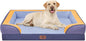 Comfort Expression Orthopedic Dog Bed for Extra Large Dogs 42x30 Inch, Waterproof Egg Crate Foam XL Pet Bed with Removable Bolsters, Dog Couch with Washable Cover & Non-Slip Bottom, Twilight Wave