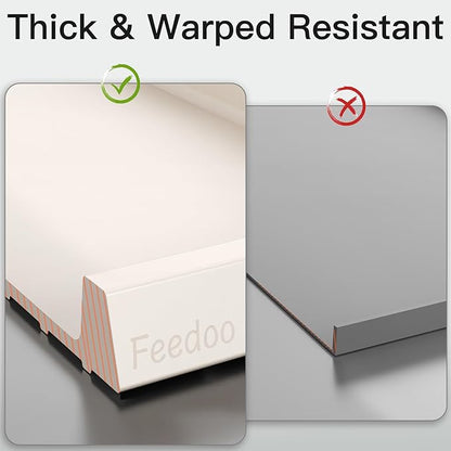 Pet Feeding Mat [Warped Resistant Raised Edge], Water-Proof Silicone Placement for Food Water Bowls, Anti-Slip Base Protect Floor, BPA-Free&Dishwasher-Safe [28.5x16.5inch XL, Sand White]
