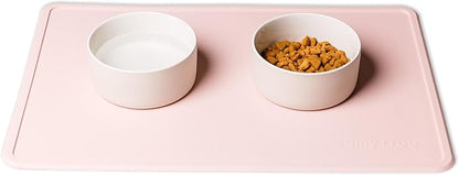 Remy+Roo Peony Silicone Dog Food Mat for Pet Bowl | 100% Waterproof | Non-Slip | Dishwasher Safe