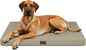 Outdoor Extra Large Dog Bed, Jumbo Waterproof Dog Bed for Large Dogs, Orthopedic Egg Crate Foam Pet Mat with Removable Oxford Cooling Cover, Khaki