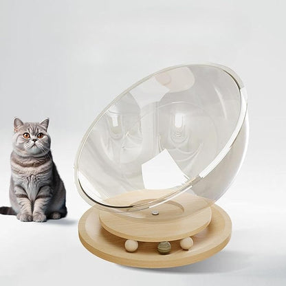 Space Capsule Cat Bed, Pet Furniture, Easy Cleaning, Universal Small Pets Activity Centre Bed Toy, Sleeping Nest for Cats, Solid Wood L