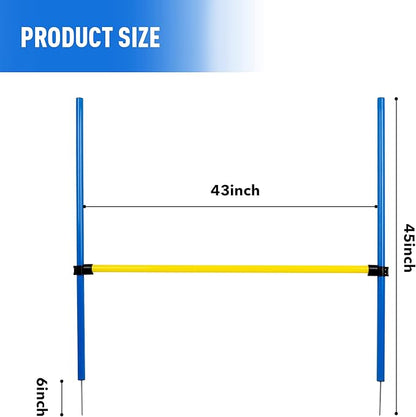 Pet Prime Dog Agility Training Equipment for Dog Obstacle Course Backyard Height Adjustable Jumper Hurdle Bar Portable Dogs Park Exercise Tool