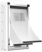 Dog Door for Wall, Steel Dog Door with Telescoping Tunnel, Weatherproof Pet Door with Two Sliding Lock Panels and Magnetic Flaps, Easy to Install, White, X-Large