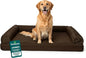 Furhaven Orthopedic Dog Bed for Large Dogs w/ Removable Bolsters & Washable Cover, For Dogs Up to 95 lbs - Plush & Suede Sofa - Espresso, Jumbo/XL