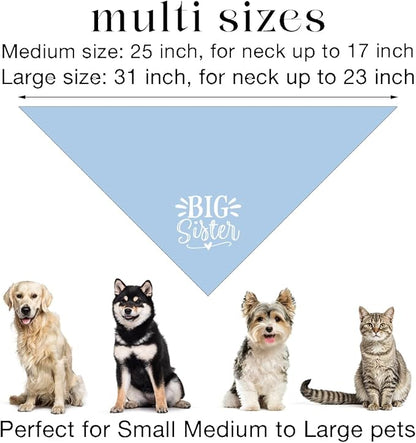 Big Sister Dog Bandanas, Light Blue Pet Scarf Accessories, Pet Triangle Scarf, Dog Bandana for Large Dogs, Baby Announcement Dogs Bandana (L)